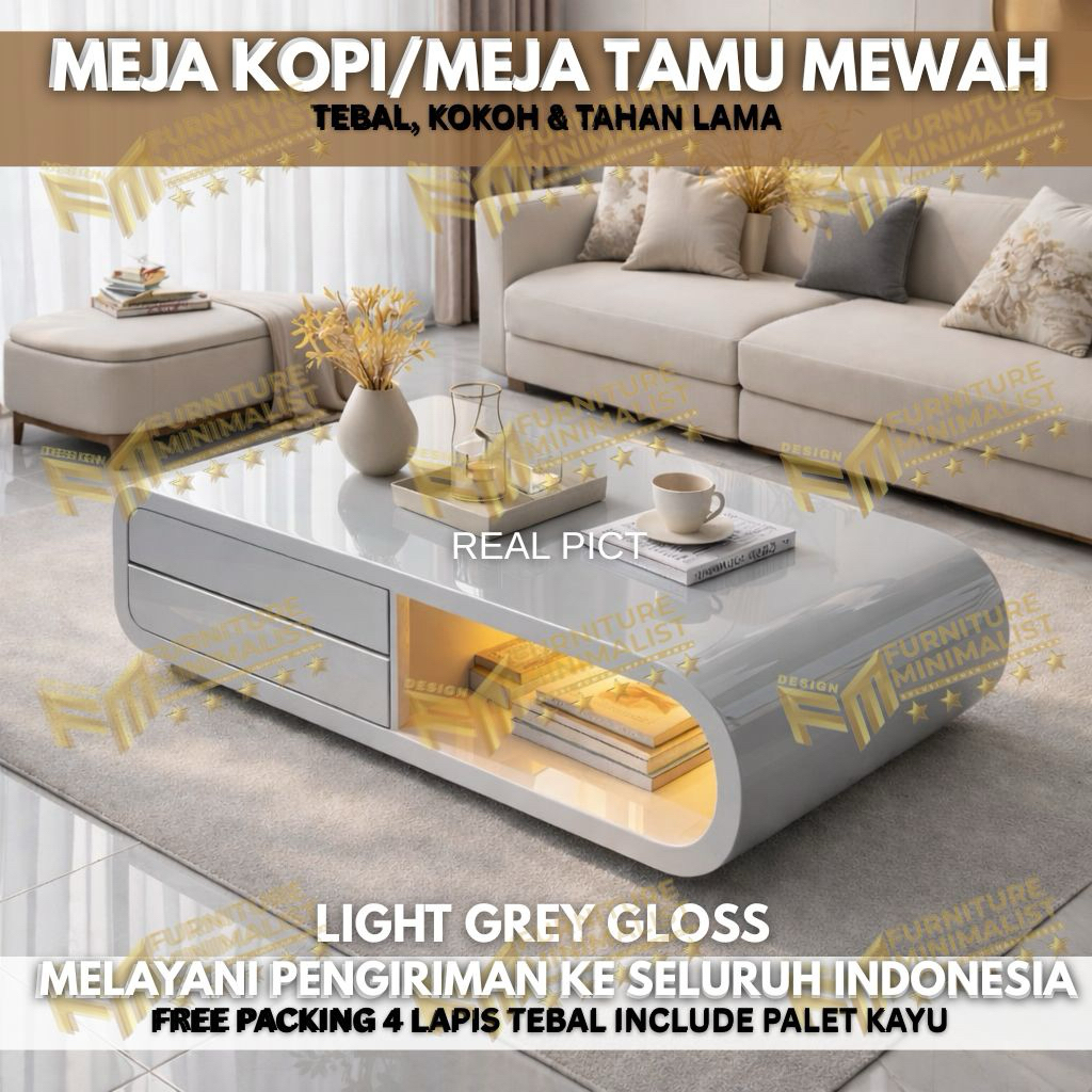Meja Tamu HPL Super Mewah/Meja Sofa/Coffe Table/Meja Tamu Minimalist