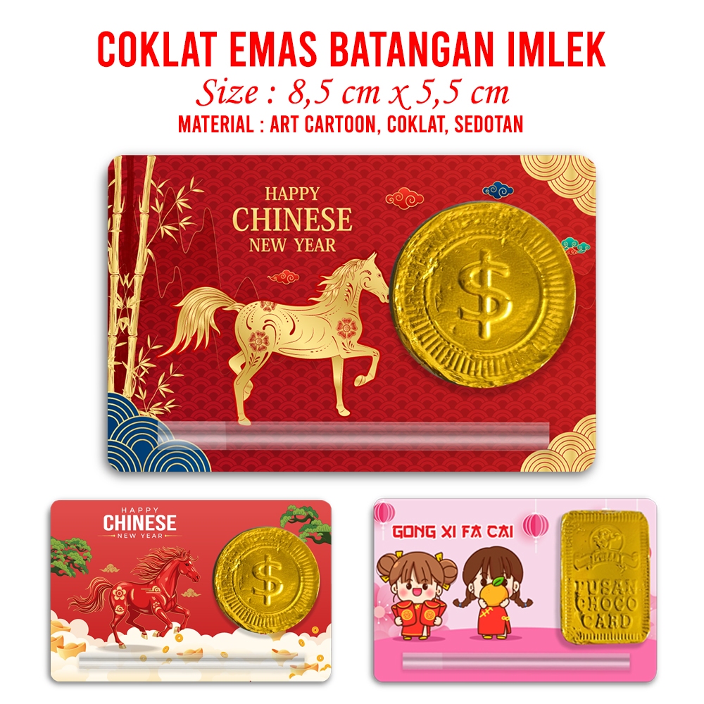 Amplop Imlek Sedotan Coklat Emas Batangan Angpao Imlek Souvenir Kristiani Gereja Tahun Baru Imlek