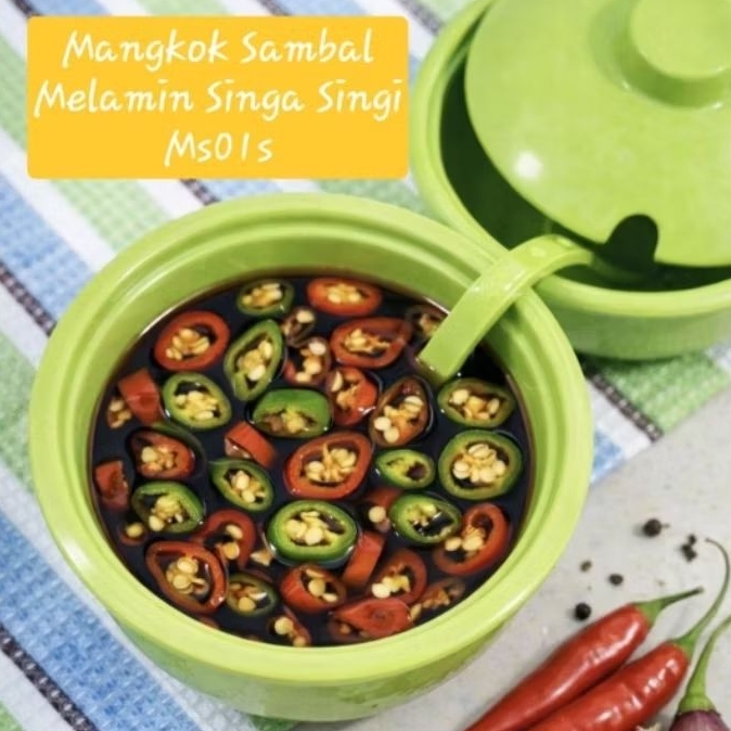 MANGKOK SAMBAL / TEMPAT SAMBAL / MANGKOK CABE TUTUP MELAMIN SINGA SINGI