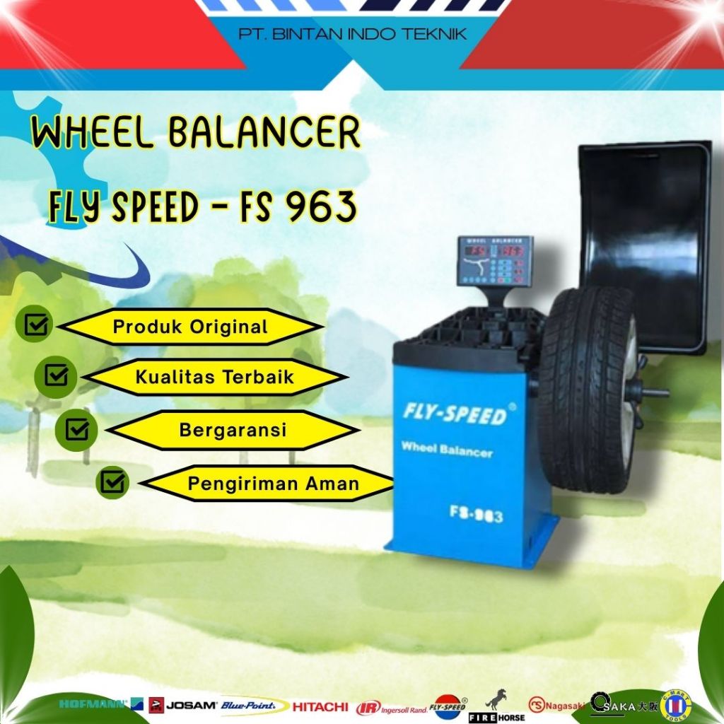 Fly Speed 963 Wheel Balancer Mesin Penyeimbang Ban Presisi Digital Dinamis