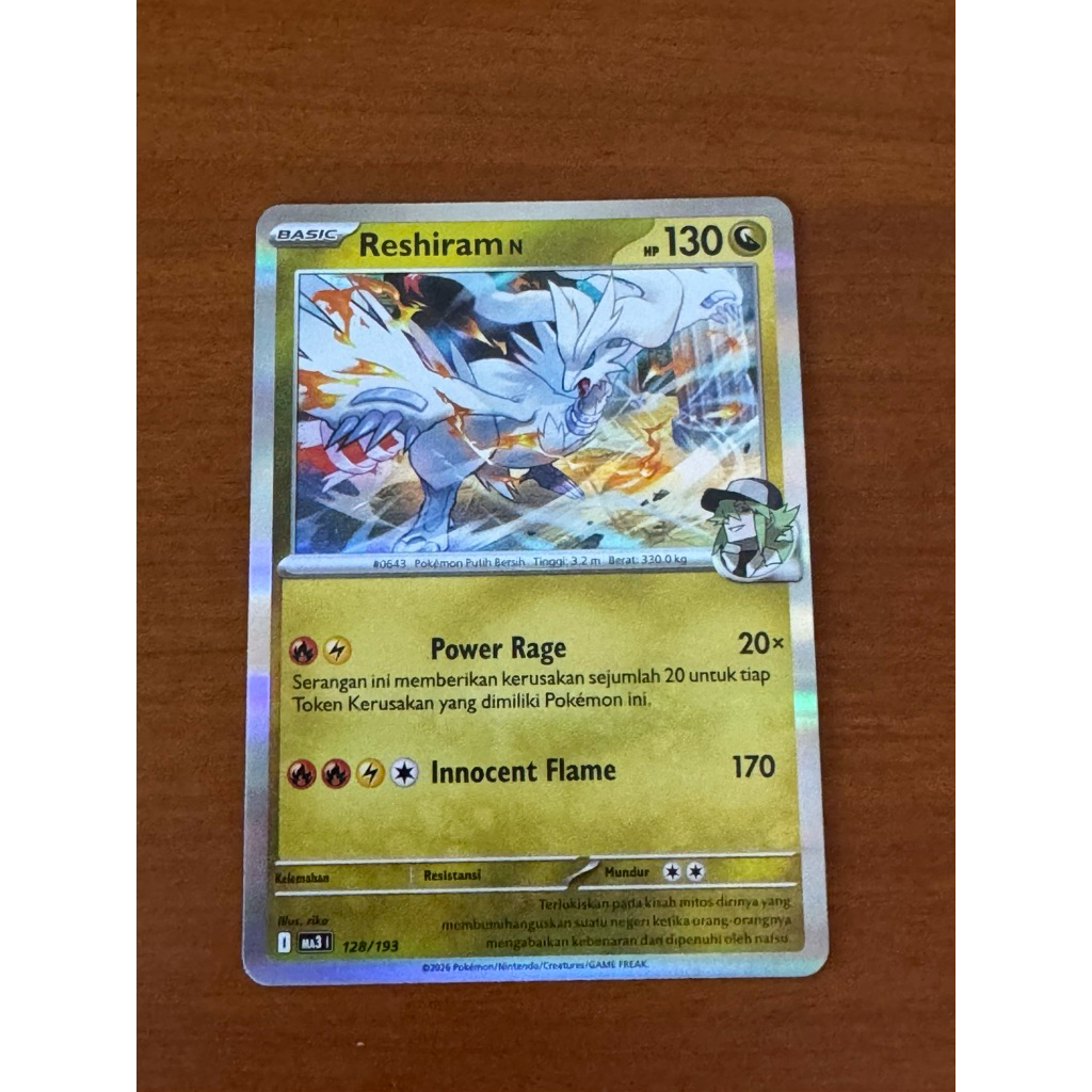 reshiram n ma3 common holo evolusi mega impian pokemon