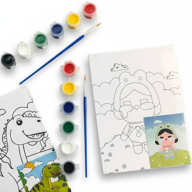 [Set] Lukisan Kanvas Mini Painting Mini Canvas Children Canvas Painting Vis-1