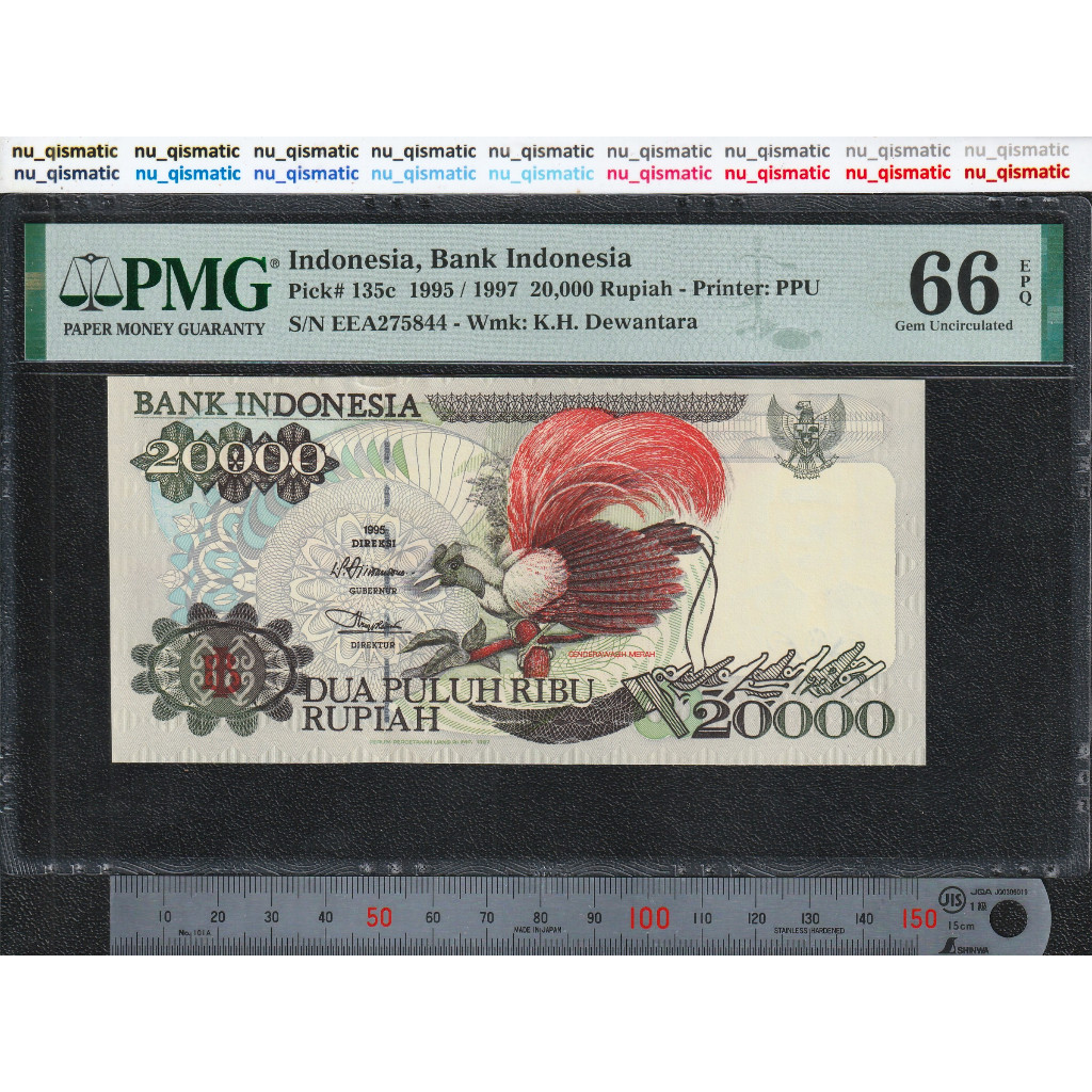 Indonesia 20000 Rupiah, 1995/1997, PMG 66 EPQ Gem UNC P# 135c