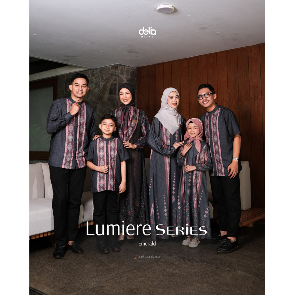 Delia Hijab - Sarimbit Keluarga Lumiere Series Emerald | Baju Hari Raya Dress Koko Muslim Wanita Pri