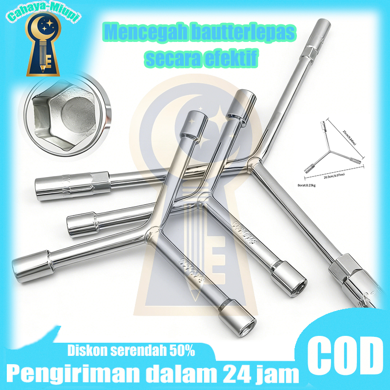 Kunci sok Y 8–19 mm – alat ban kelas premium – kuat dan tahan lama – alat bengkel tugas berat – ukur