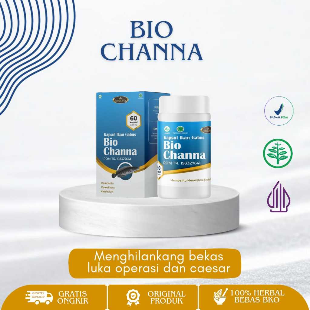 Bio Channa Kapsul Ekstrak Ikan Gabus - Obat Pengering Luka Operasi Caesar / Sesar - Mempercepat Peny