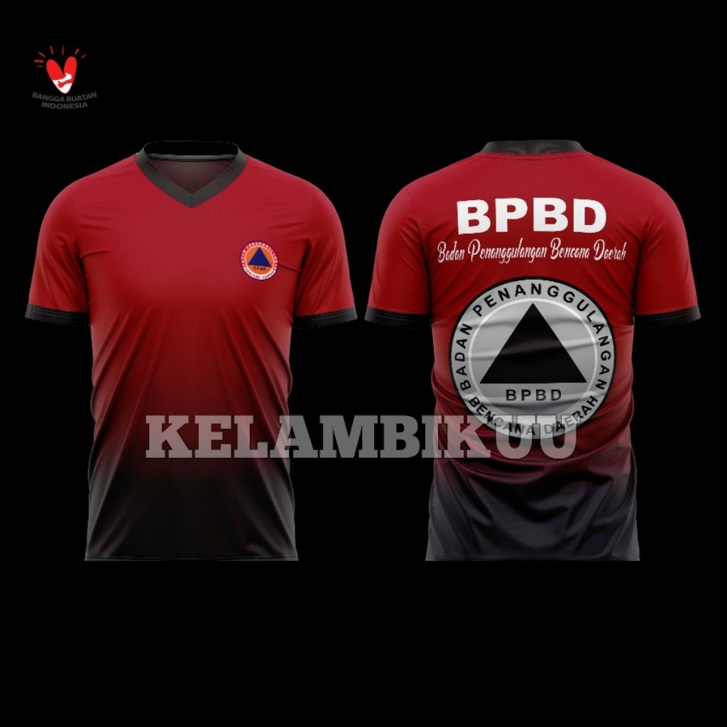KAOS Jersey BPBD CUSTOM/BAJU KAOS BPBD MURAH/KAOS JERSEY BADAN PENANGGULANGAN BENCANA DAERAH BPBD