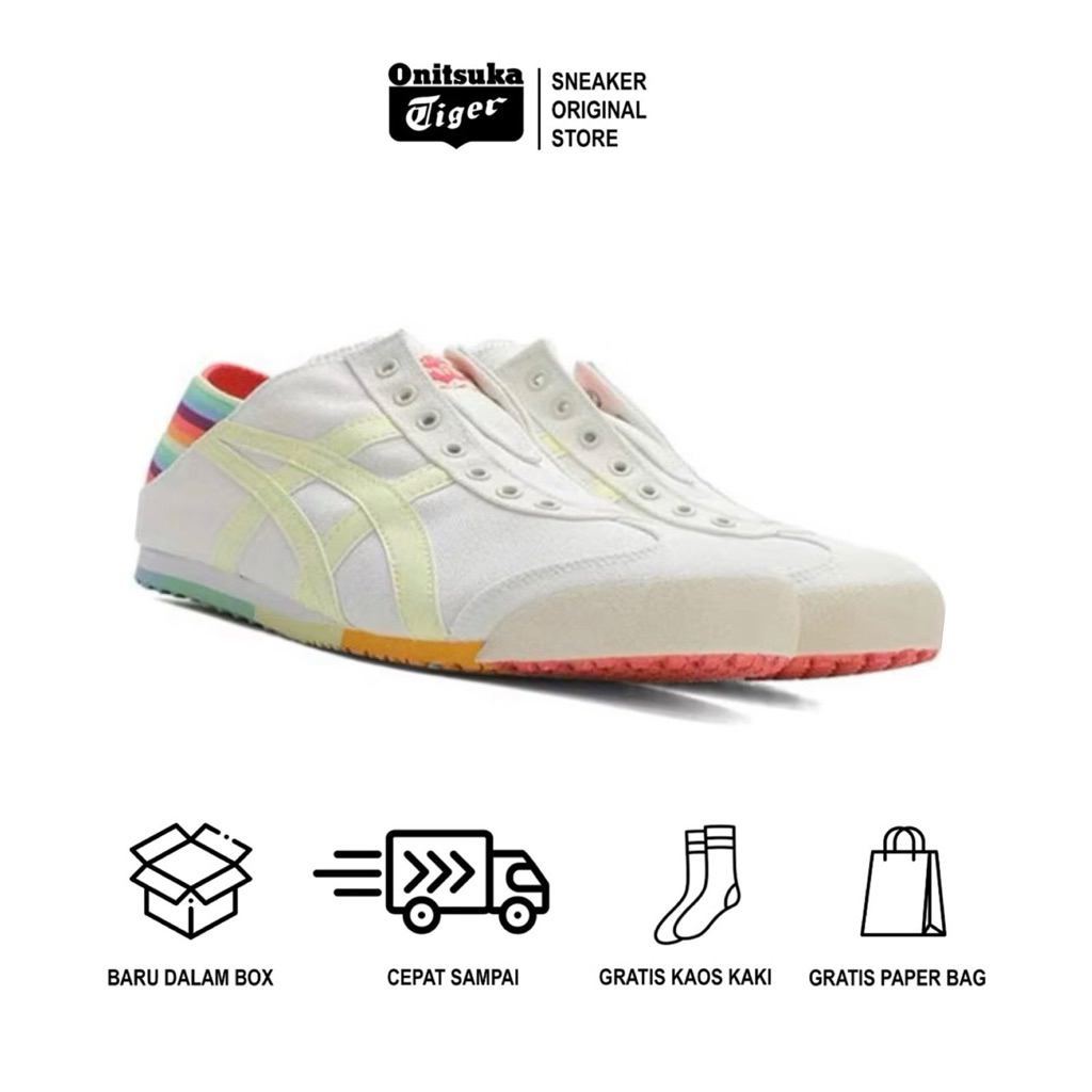 sepatu onitsuka slip on original paraty rainbow sepatu wanita