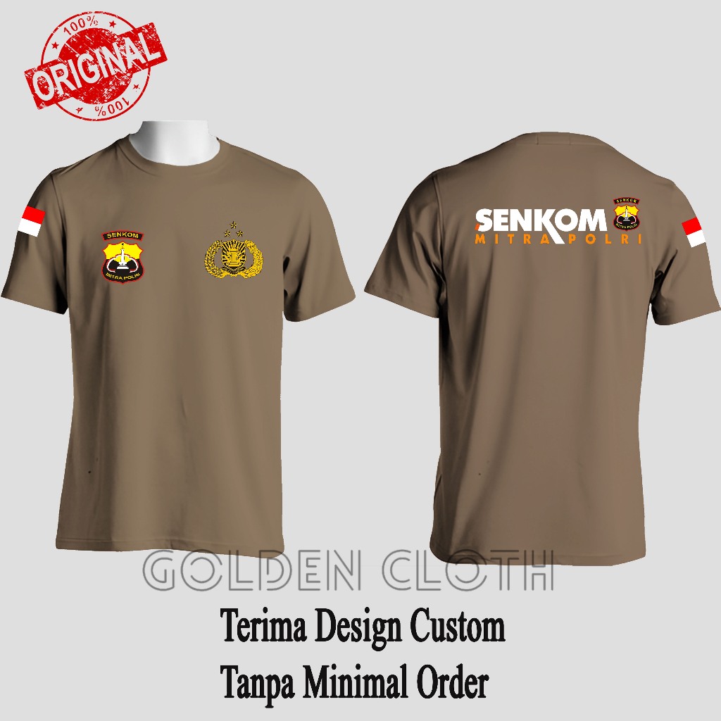 Baju Kaos Dalaman Polisi coklat SENKOM POLRI MITRA POLRI Atasan Dalam Polisi