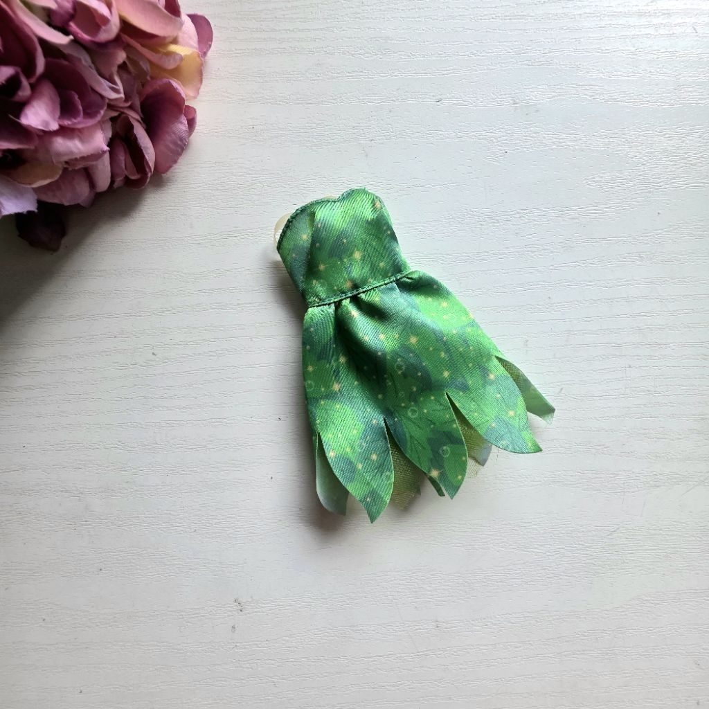 Baju Dress Boneka Disney Tinkerbell green fit Skipper Barbie