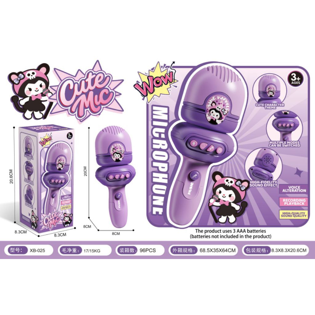 MAINAN ANAK MIC KUROMI / MAINAN ANAK MIC BERNYANYI KARAKTER