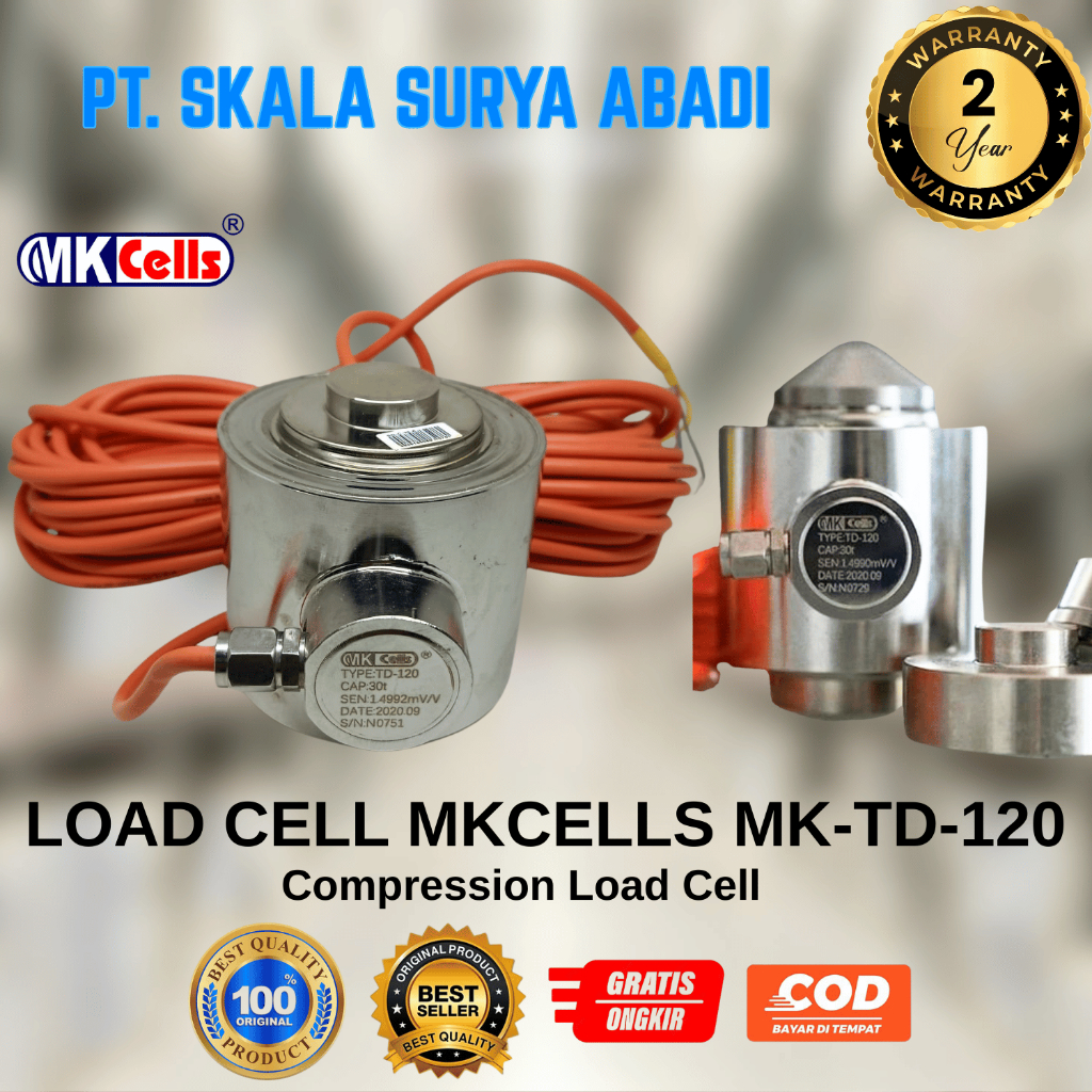 Load Cell compression MKCELLS MK-TD-120 Kapasitas 30ton / Compression Load Cell Untuk Jembatan Timba