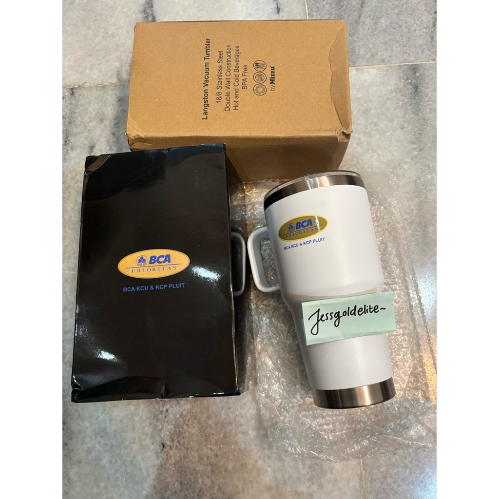 bca prioritas vacuum tumbler botol 900ml stainless steel corkcicle hadiah bank gift merchandise