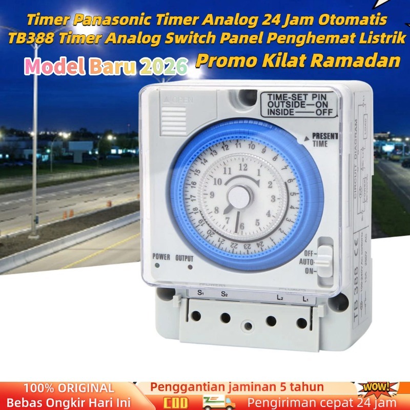 (Promo Ramadan) Timer Panasonic Timer Analog 24 Jam Otomatis TB388 Timer Analog Switch Panel Penghem