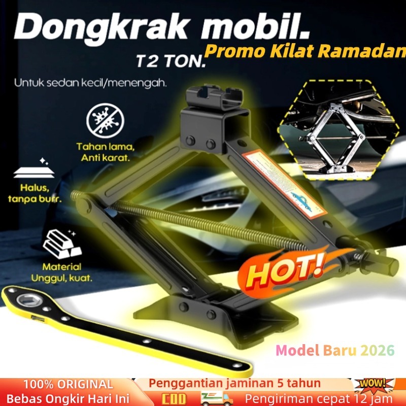 (Promo Ramadan) Dongkrak Jembatan Mobil Dongkrak Ulir 2 Ton Dongkrak Jembatan Mobil Manual Scissor J