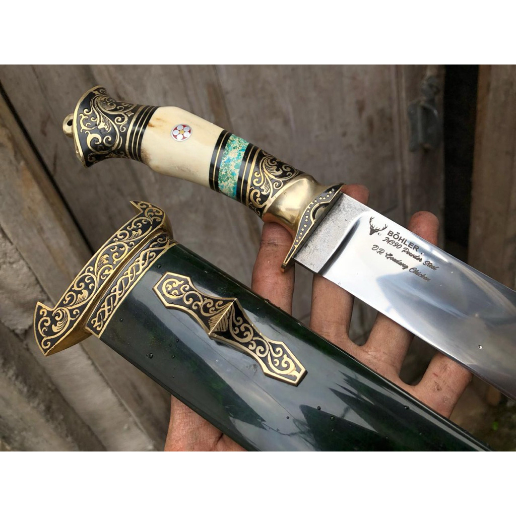 CUSTOM GREEN BOHLER M390 SC 27cm Fullharden 59HRC