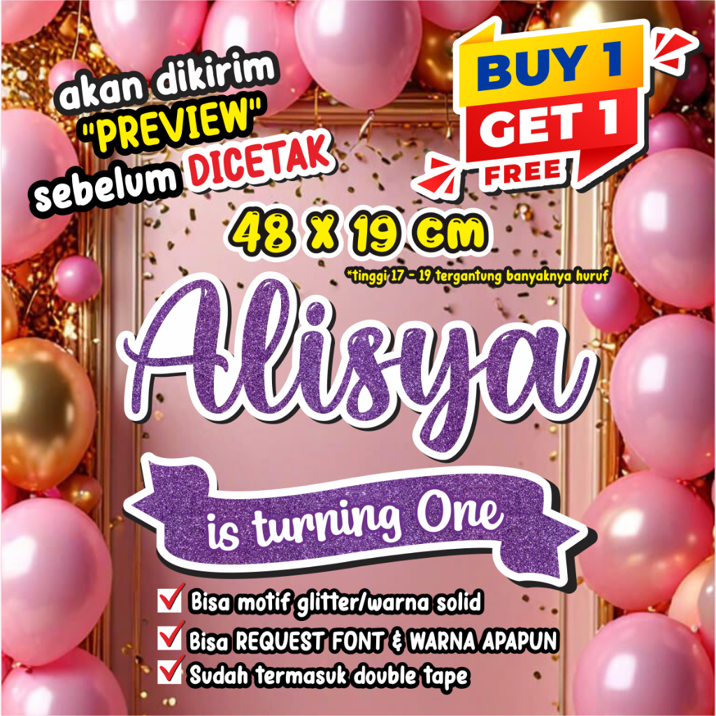 Styrofoam Tulisan Nama Dekorasi Backdrop Custom Sterofoam untuk Ultah Tedak Siten Tasyakuran Aqiqah 