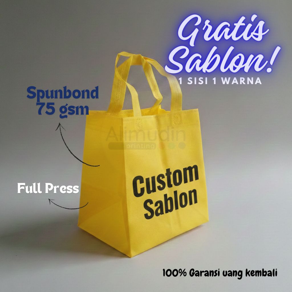 Goodie Bag HBPA 23 x 20 x 26 ( Box 20 x 20 ) Spunbond Custom Sablon