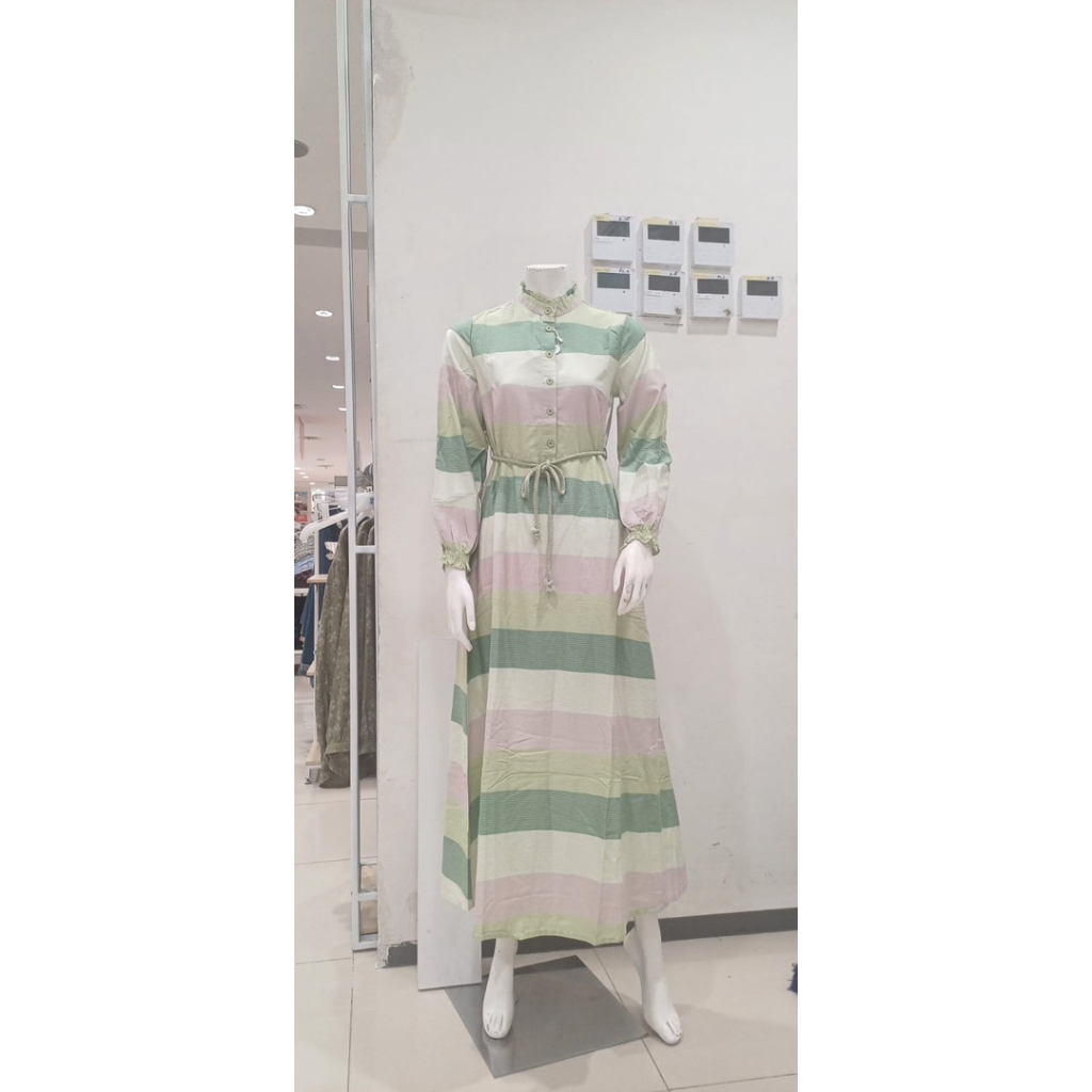 gamis motif garis merk exit ori matahari