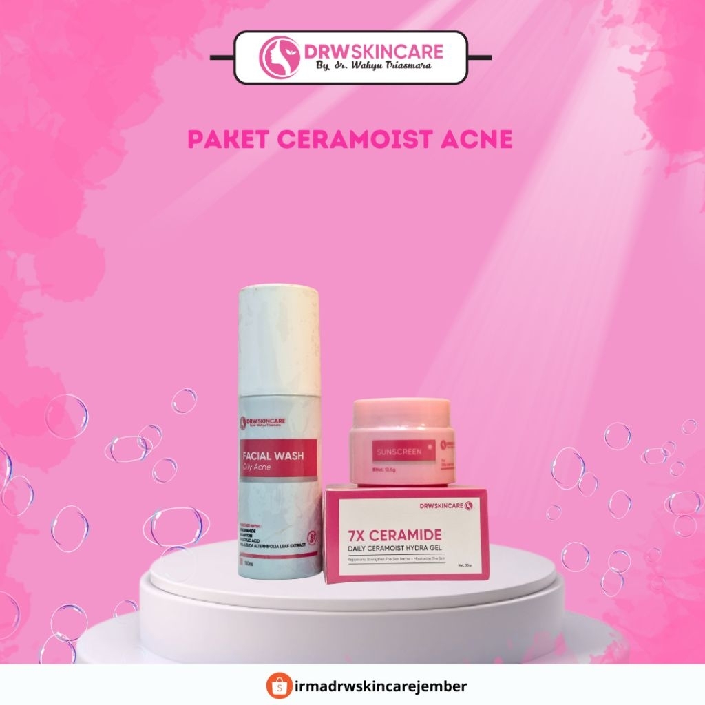 Drw Skincare Paket Ceramoist ance kusam dan flek hitam