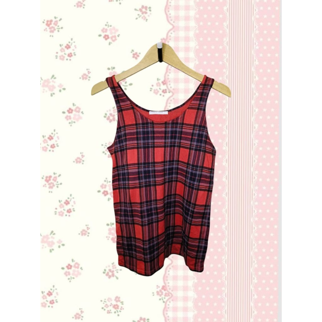Lowrys Farm Y2k Plaid Tartan Red Tanktop 2000's