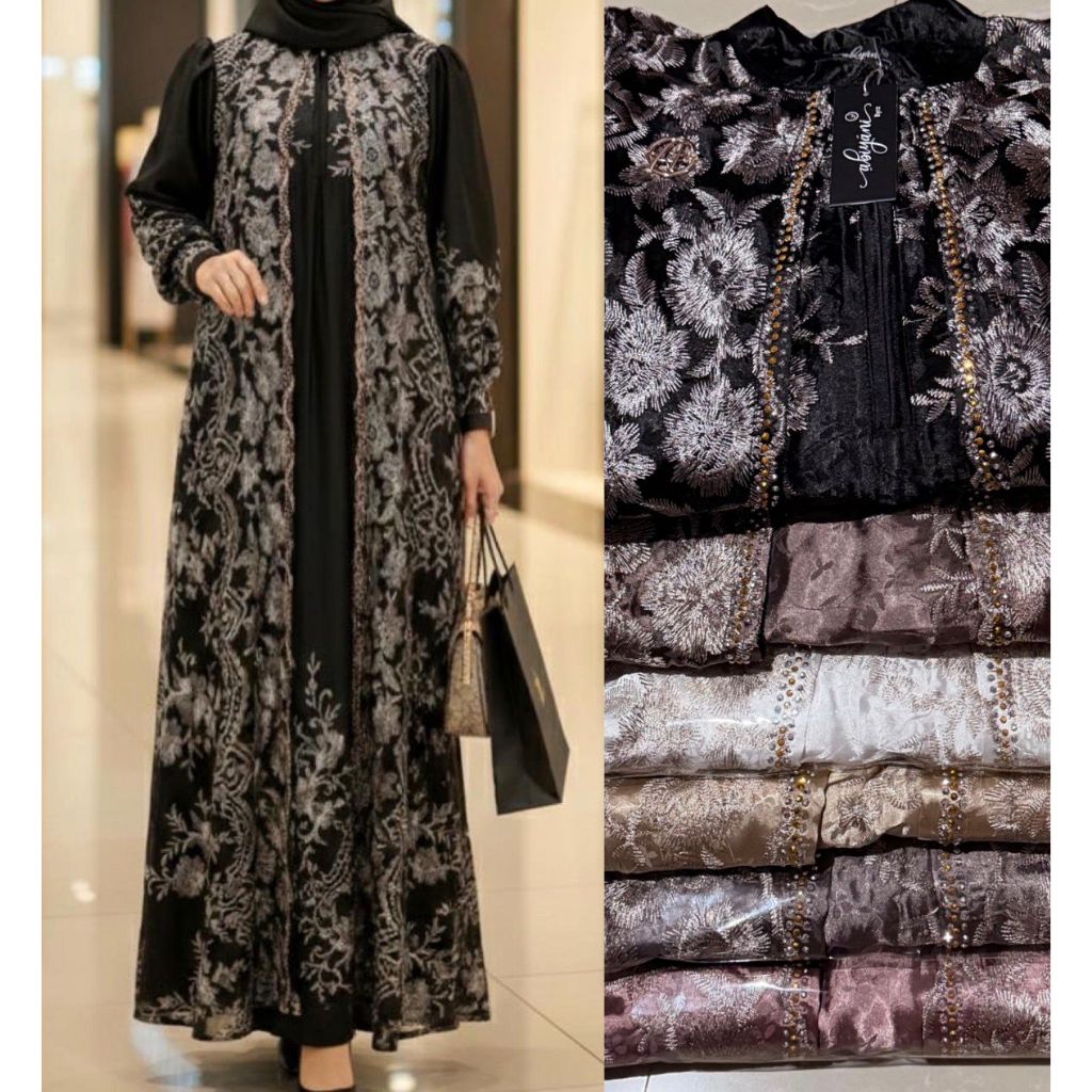 NINIA Gamis ABIYAN V2 Pakaian Wanita Elegan dan Anggun Gamis Cocok Dipakai Diberbagai Acara