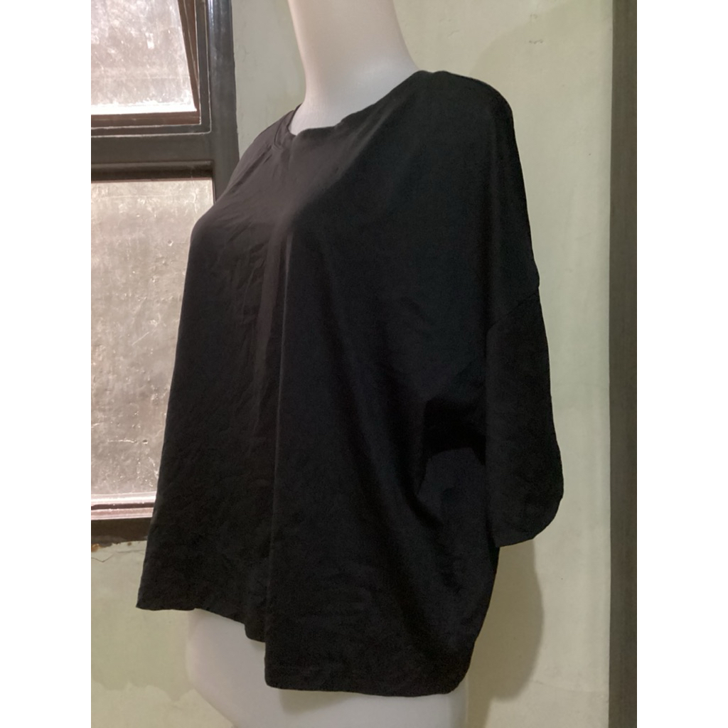 crop kaos olahraga wanita STL hitam L