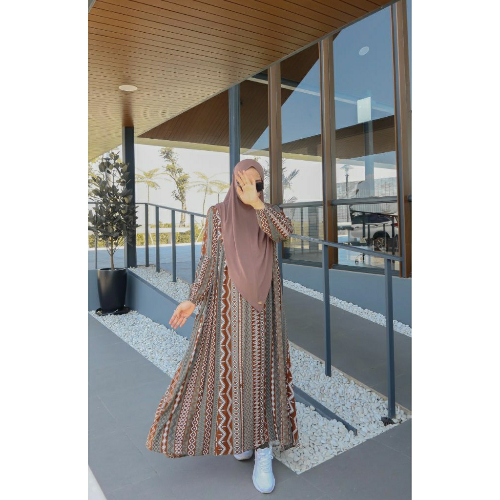 DRESS ETHNIC COKLAT ZAFEETRI