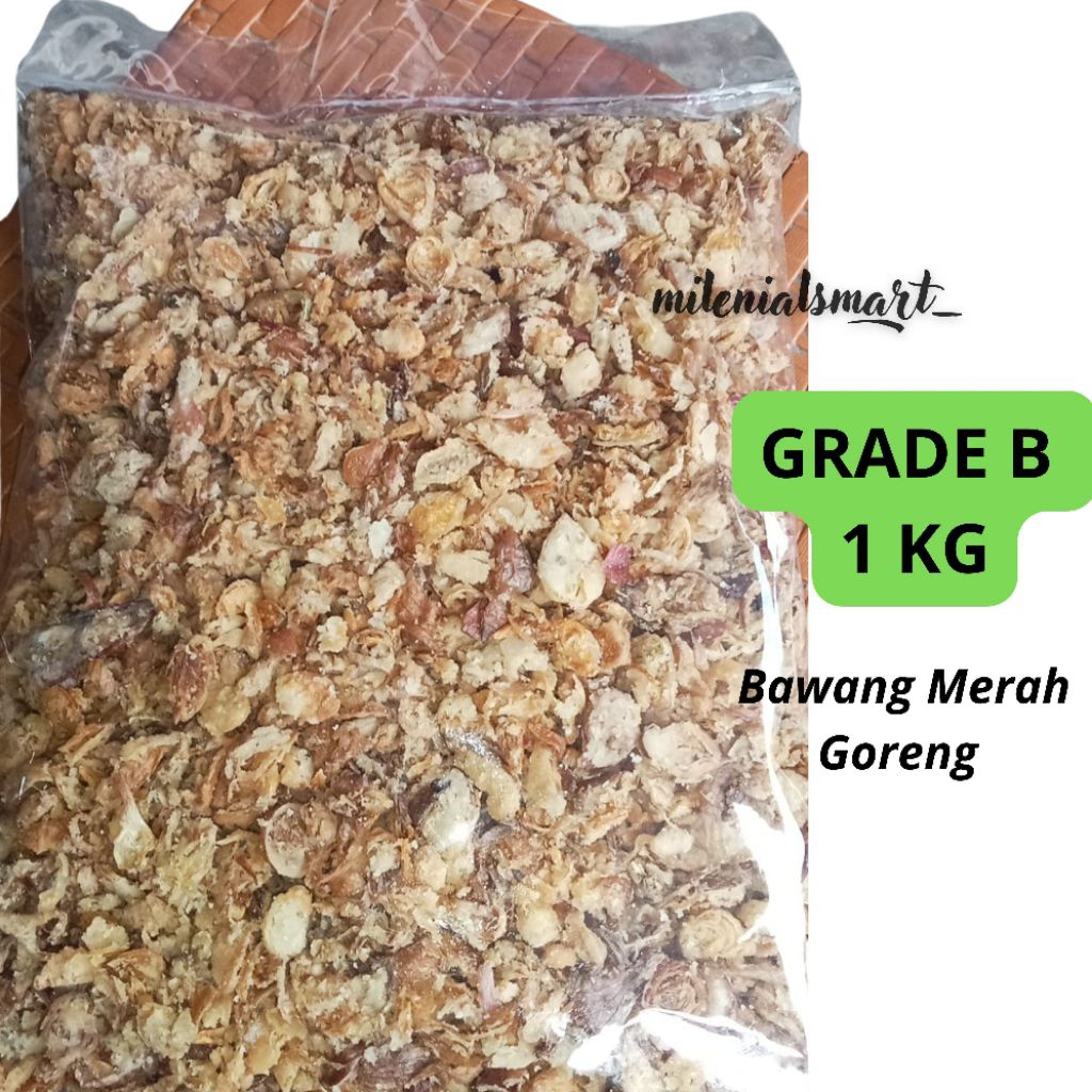 Bawang Merah Goreng 1 KG Grade B / Bawang Merah Goreng Asli Nganjuk / Bawang Merah Goreng Murah