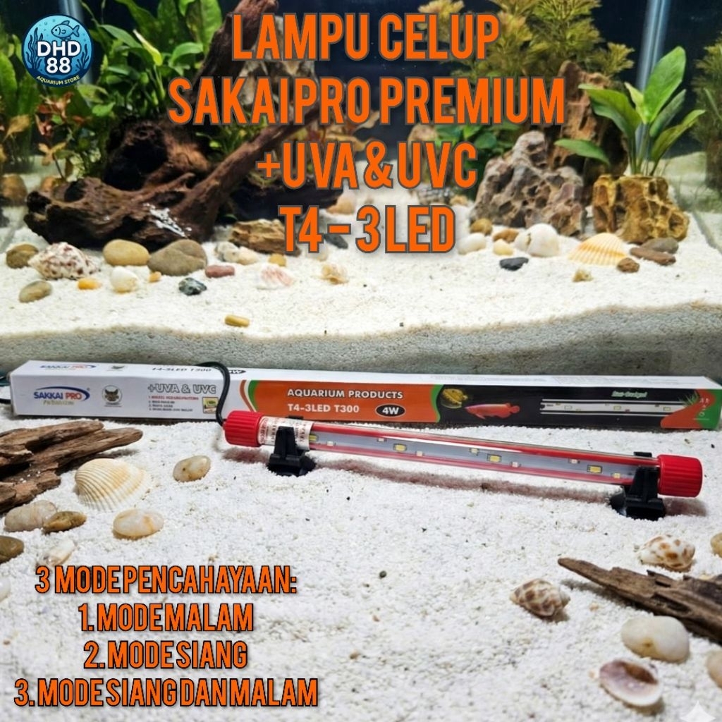 LAMPU CELUP AQUARIUM SAKAI PRO T4-3LED SERIES T