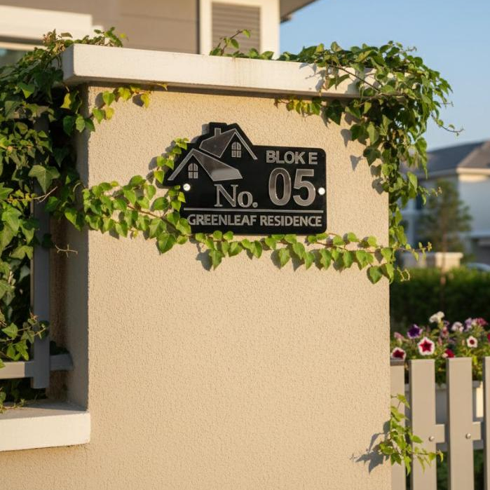 Nomor Rumah Akrilik Custom Estetik | Plat Tempel Dinding | Akrilik Timbul