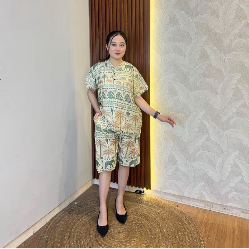 TERBARU Setelan Baby doll Motif JUMBO BUSUI Friendly ONE SET RAYON PREMIUM