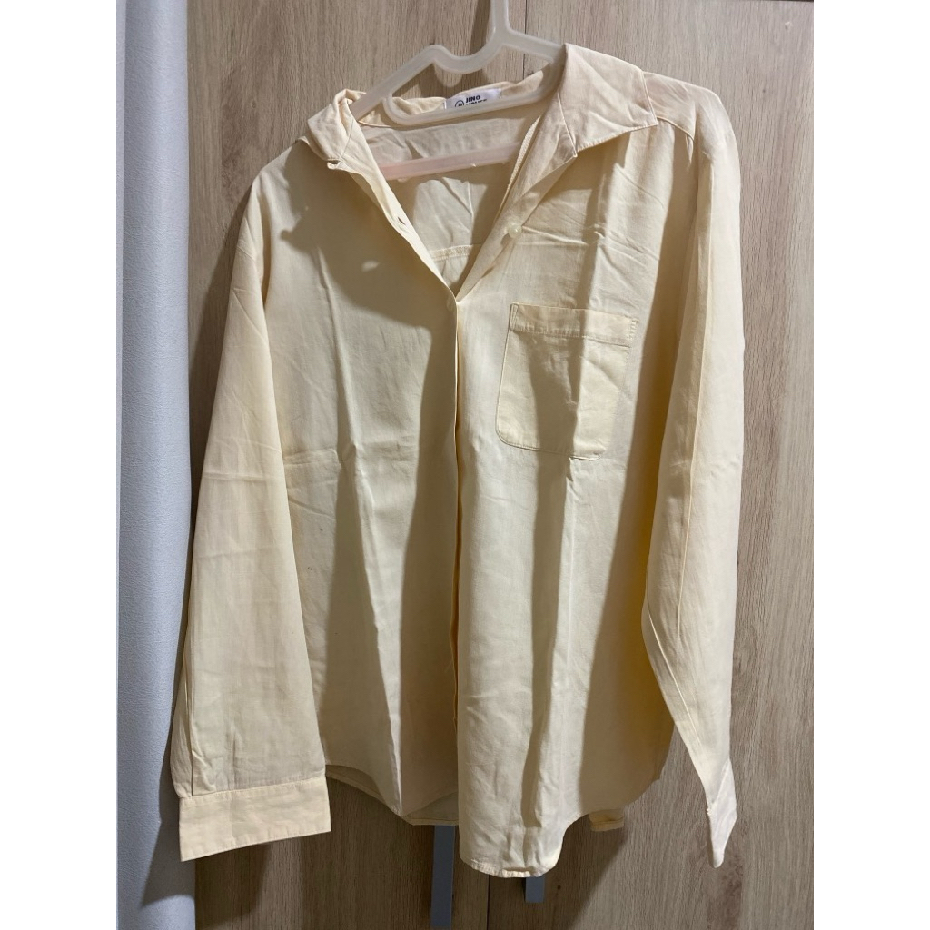 Kemeja Kuning Oversized Wanita