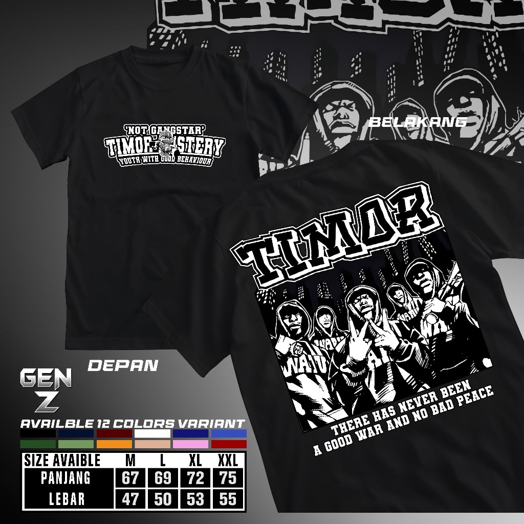 Kaos Not Gangster Timor Mistery Tshirt Kaos Kata Kata Gangster Timur