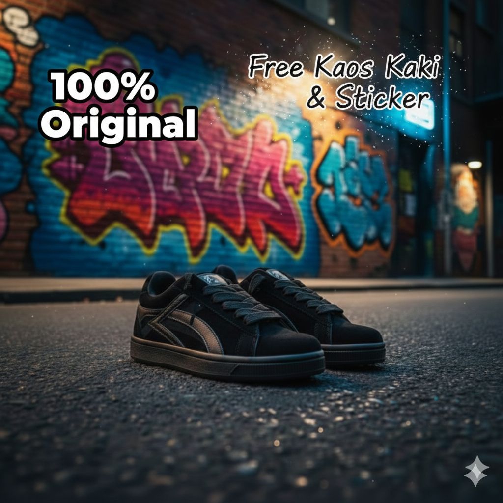 Sepatu skate casual sneakers anak anak original size 31-44 Sepatu Gendut Model Lidah Gemuk Dengan Ta