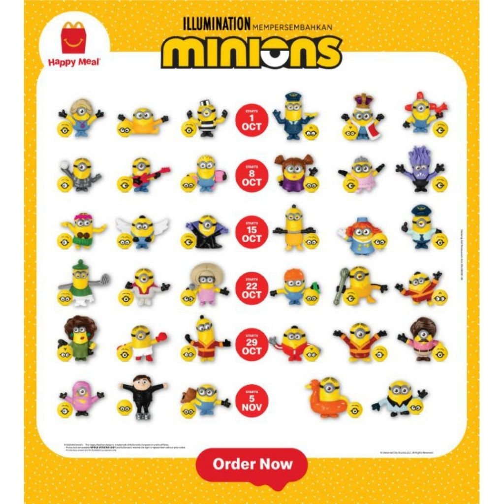 preloved mainan anak happy meal McDonald's minion kids toys