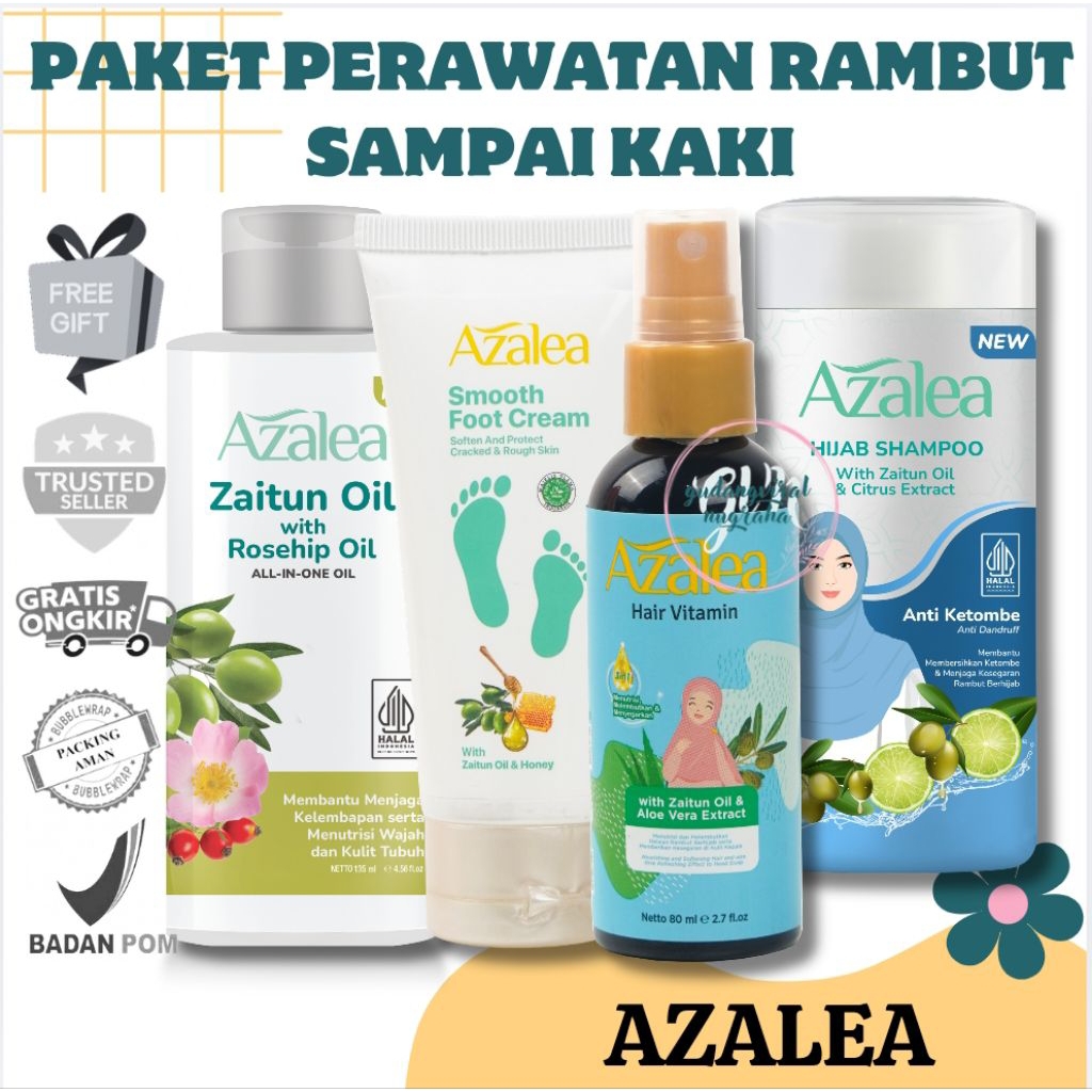 ~GVN~ Paket Azalea 4IN1 Beauty Complete Care - Hair Vitamin Untuk Rambut Kering, Minyak Zaitun Mengh