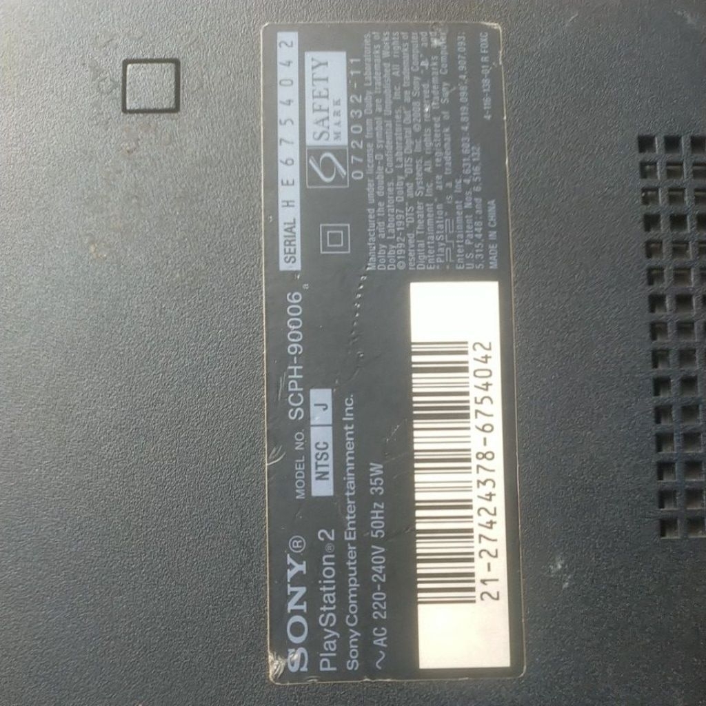 mesin PS2 2 rusak