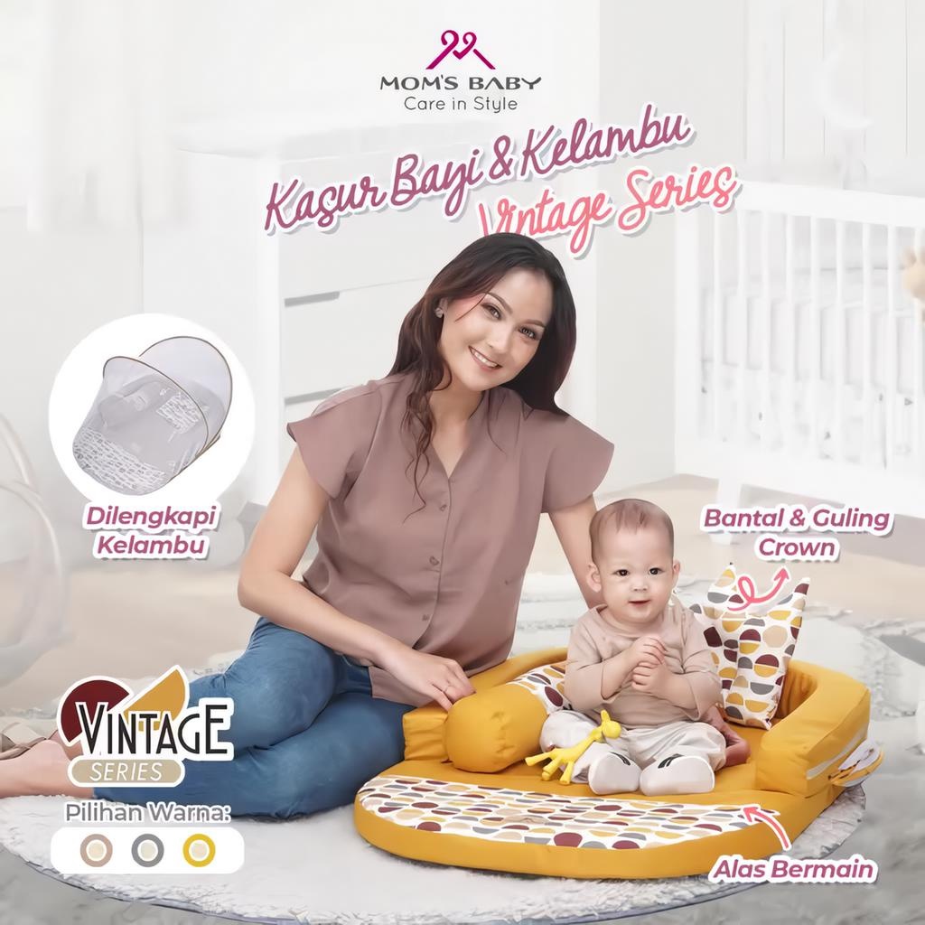 Moms Baby Kasur Bayi + Kelambu Vintage Series MBK4017