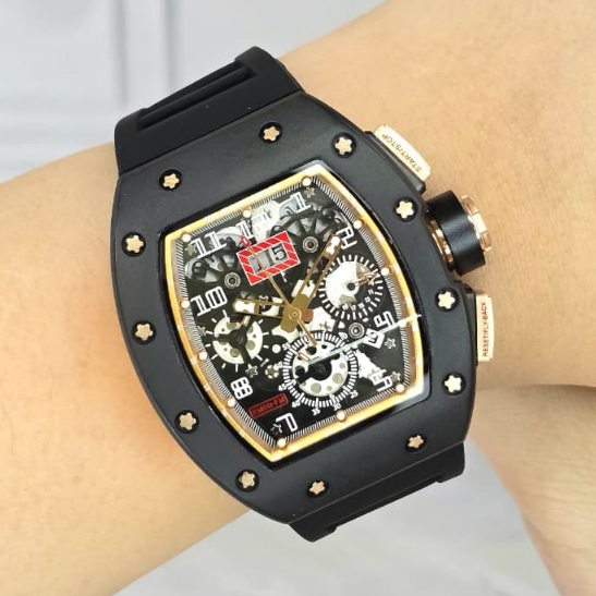 RM 11-01 Travis Scott Stainless Micron Hour Minute Second Date Day Automatic Super Mewah