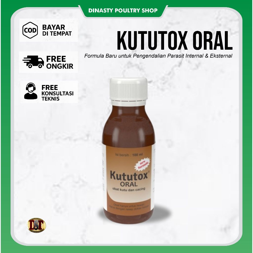 KUTUTOX ORAL Bedak Kutu Ayam Tabur Semprot Pembasmi Kutu Tungau Lice Kandang Unggas