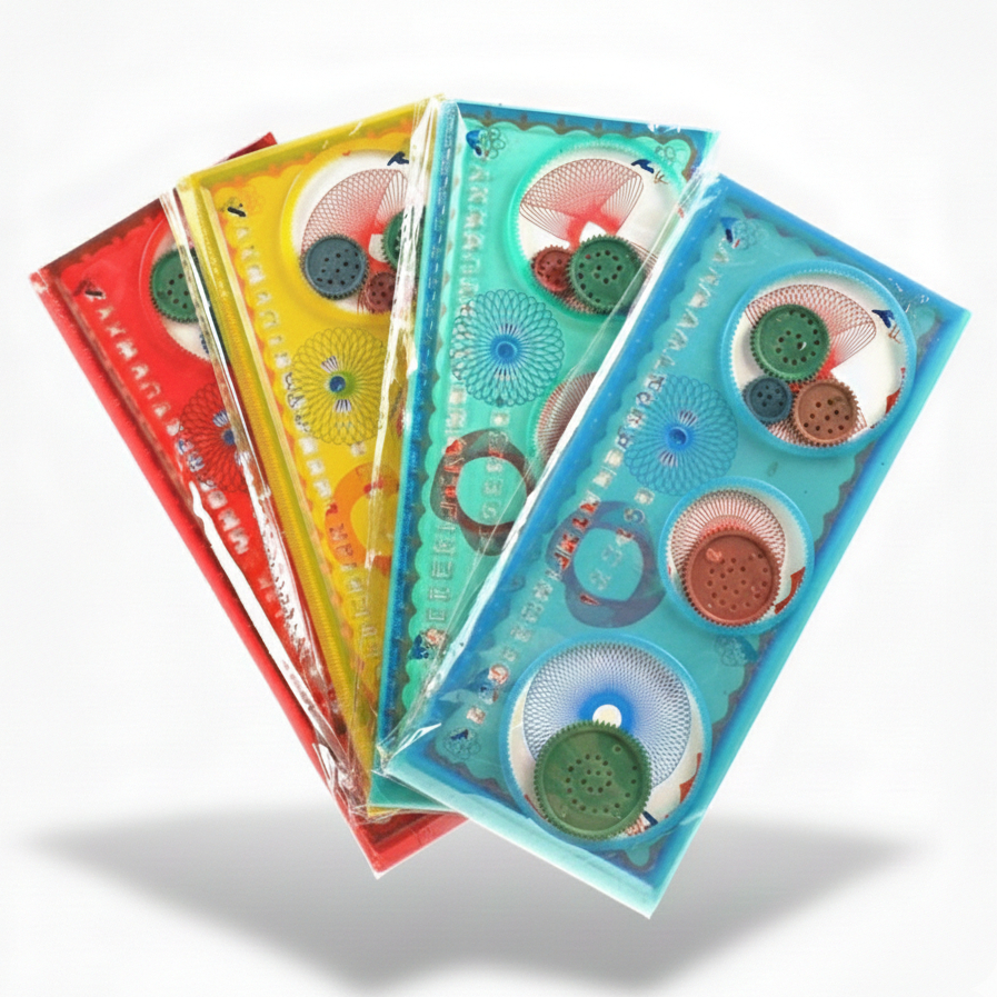 Penggaris Rotary Garisan Rotary Pattern Bunga Penggaris Rotari Kembang Magic Spirograph