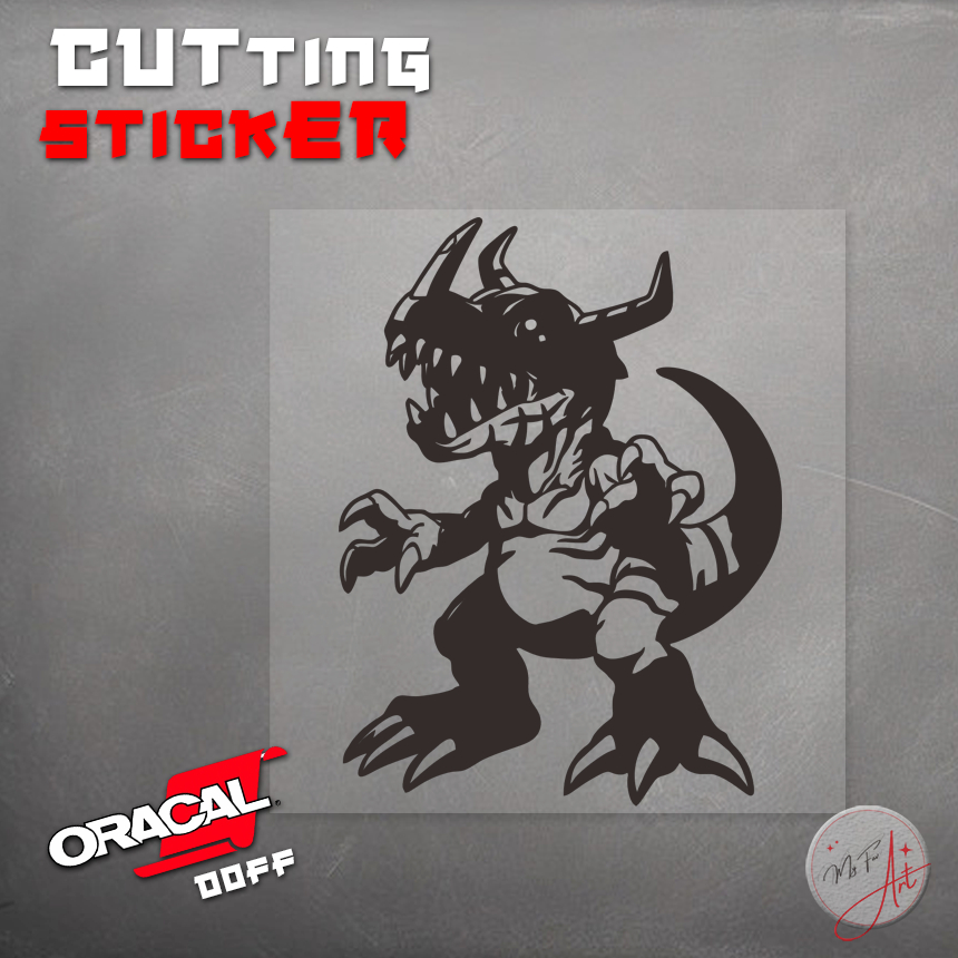 CUTTING STICKER ANIME DIGIMON KARAKTER GREYMON STICKER MOTOR MOBIL
