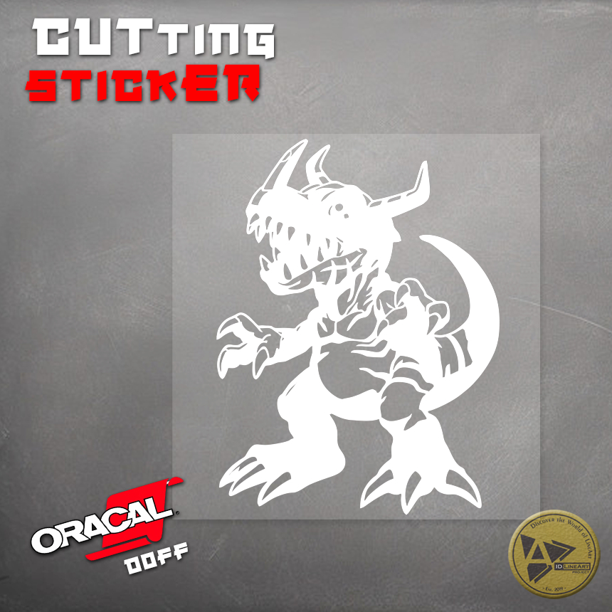 CUTTING STICKER ANIME DIGIMON KARAKTER GREYMON STICKER MOTOR MOBIL