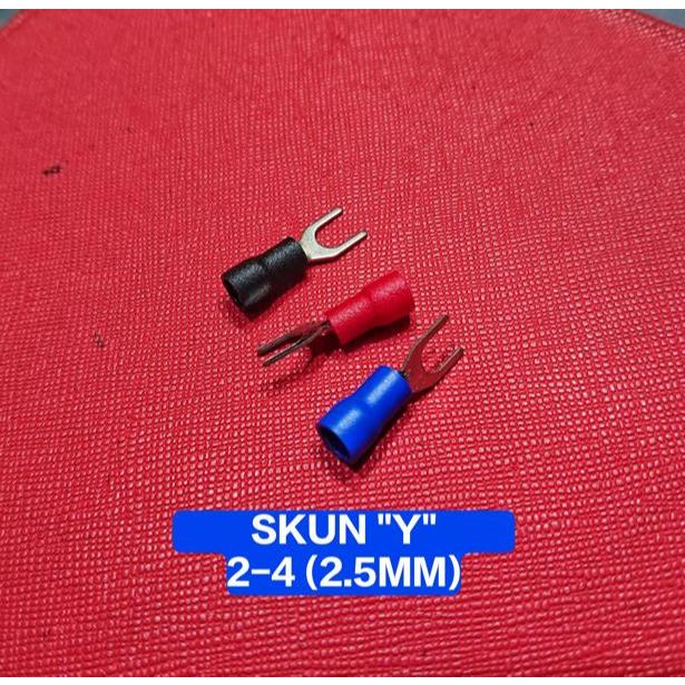 Skun Kabel Y 2-4 / Skun Kabel Garpu U .2 4 / Skun Garpu Y/U (Varian Warna)