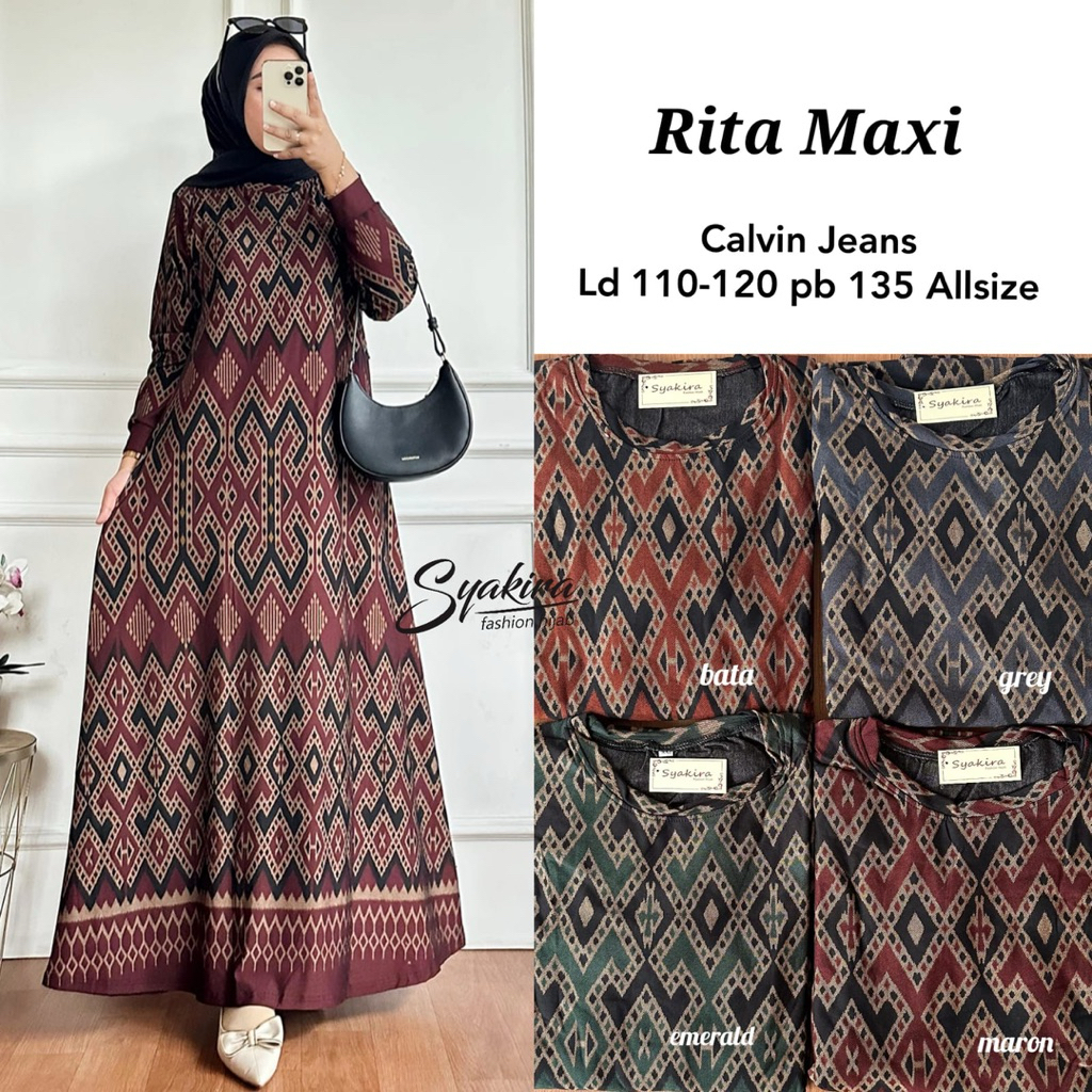 READY RESTOK NAJIA by Uwais | Rita maxi syakira gamis High Quality BISA COD