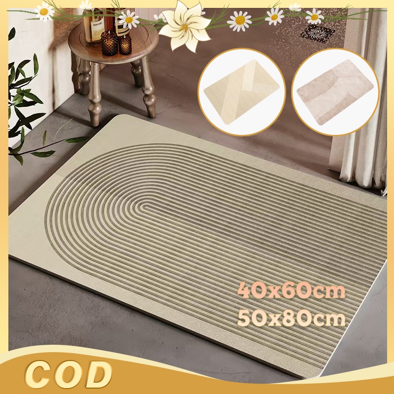 Diatomite Keset Kamar Mandi Anti Slip Anti Slip Dua Sisi Keset Serap Air Untuk Tanpa Jejak Air