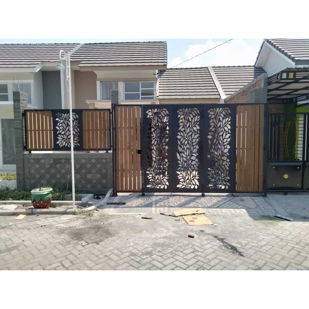 Pagar Plat Besi Motif Batik Custom Pagar Kekinian Minimalis Rumah