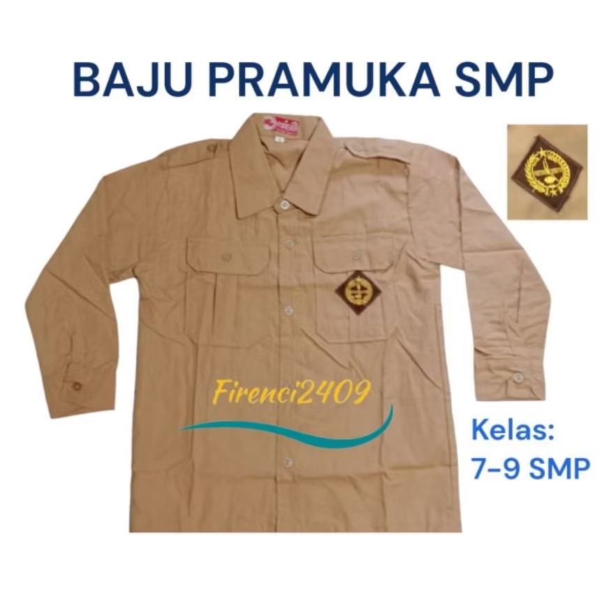 Baju seragam pramuka penggalang SMP usia 13-16 tahun kemeja Pramuka laki laki lSMP