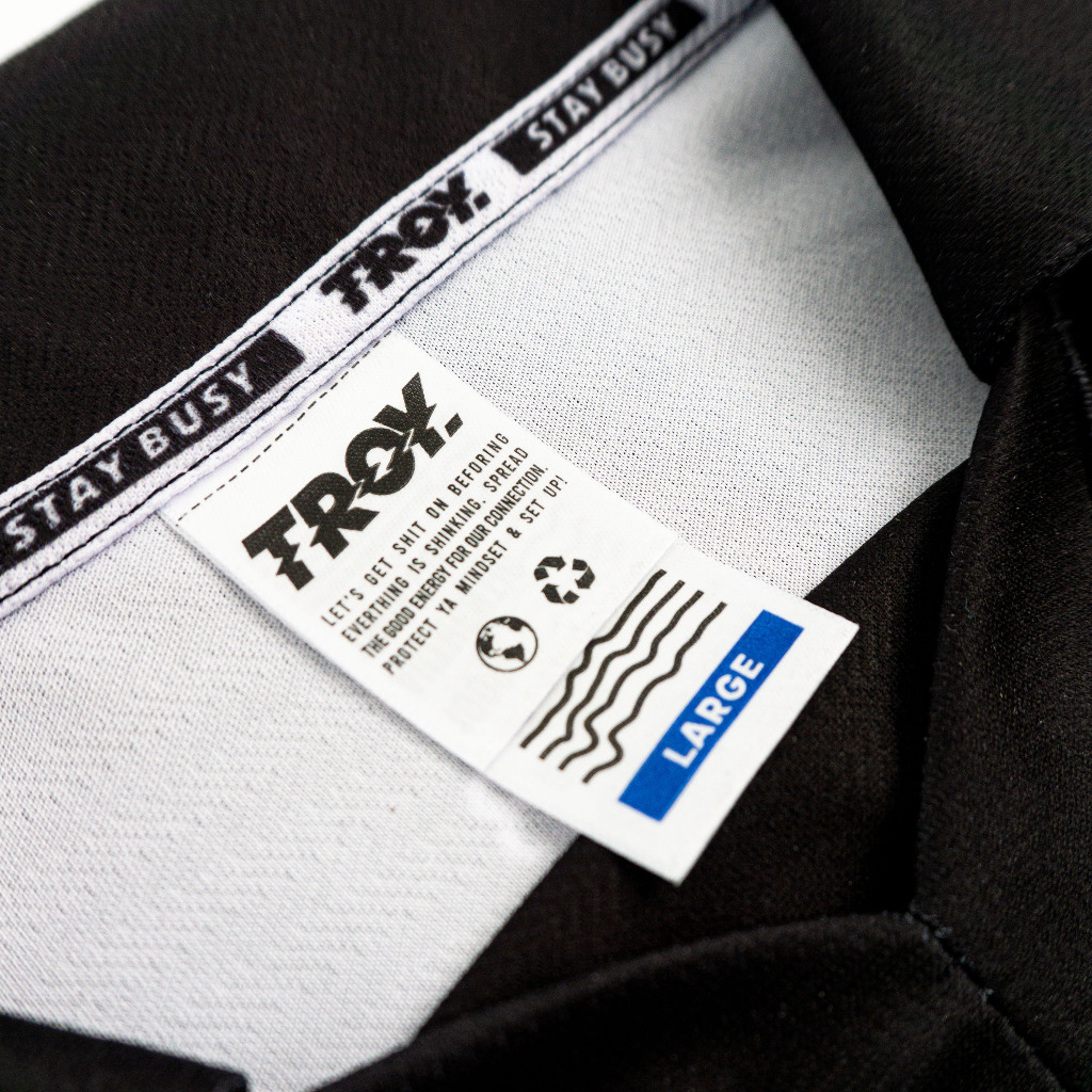 Troy Company Jersey Black Pinstripe Troyco -  Jersey Hitam Garis Klasik Putih JSM 3547